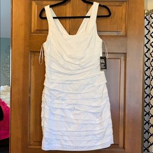 NWT Express ruched eyelet white dress - Size 8